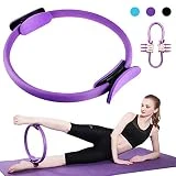 HINATAA Anillo de Resistencia,Pilates Circle con Mango Doble,Diámetro 39CM para Ejercicios de Pilates, Yoga, Gimnasia, Fitness (Morado)