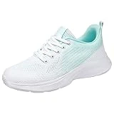 Zapatos Mujer Zapatillas Mujer Malla Transpirable Zapatos Deportivos Mujer Zapatos Deportivos Fondo Plano No Slip Material Exterior Colorblock Zapatos Mujer, verde, 39 EU