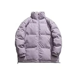 YEPREM Mens Cotton Jacket Mens Warm Zip Front Winter Jacket Mens Sport Solid Color Ski Jacket Mens Stand-Up Collar Down Jacket Simplicity V-Light Purple XXL