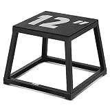 Yes4All Caja pliométrica de metal, caja pliométrica de acero, resistente, antideslizante y perfecta para entrenamientos de gimnasio en casa, 12 pulgadas