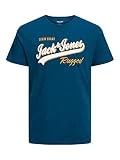 Jack & Jones Jjelogo tee SS O-Cuello 2 Col Aw23 Sn Camiseta, Sailor Blue, M para Hombre