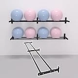 Yoga Accesorios Soporte de Pared para Pelotas de Yoga de Metal, Estantes de Almacenamiento de Bolas de Yoga para Estudio de Gimnasio en Casa, Balones de Estabilidad Ajustables/Voleibol ( Size : Length