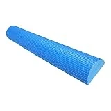 Oshhni Bloques de flexibilidad de Longitud con Pilates de masajeador de Medio 1/2 Rodillo de Espuma para Medio Rodillo físico para Deporte, Azul 60cm