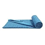 Morbuy Toalla de Yoga Antideslizante Toalla, Esterilla de Yoga para Viajes Plegable Secado para Caliente Yoga Toalla Microfibra Antideslizante (183x63cm,Azul)