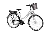 F.lli Schiano E- Ride Bicicleta eléctrica, Women's, Blanca, 28''
