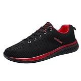 Gyaimxfu Zapatillas deportivas transpirables para mujer, minimalistas, cómodas, para correr, tenis, correr, deportes al aire libre, zapatillas de fitness, color negro, 01 rojo., 44 EU