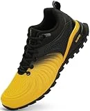 Kricely Zapatillas de Trail Running Hombre Zapatillas de Trekking Zapatos de Senderismo Ligero Antideslizantes AL Aire Libre Deporte Tenis Sneakers Amarillo 48