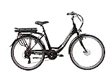 F.lli Schiano E- Moon 26' E-Bike, Bicicleta eléctrica 250W, Adultos Unisex, Aluminio, SHIMANO 7 velocidades, Batería Integrada y extraíble Litio 36V 13Ah, Negra