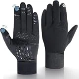 UPhitnis Termicos Finos Guantes Bicicleta Invierno Hombre Mujer - Guantes Tactiles Antideslizantes Resistentes al Viento - Guantes Ciclismo Hombre Invierno para Correr Ciclismo Conducir, Negro/XL