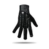 VER JARI Guantes Impermeables y Transpirables para Hombre y Mujer | Ideal para Deportes al Aire Libre como el Ciclismo, el Senderismo, el Running, el Golf | Lana Merina (Negro, S)