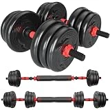 DICAO Mancuernas Ajustables 20KG Juego de pesas de musculación para gimnasio en casa, equipo de entrenamiento de fuerza con barra para hombres, mujeres, ejercicio 2x10KG(Pareja)