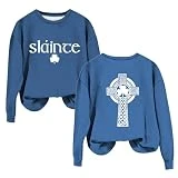 OCCOKO Sudaderas Mujer Ropa Deportiva Mujer Largo Holgado de Manga Larga Casuales Top Mujer (Sky Blue, M)