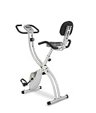 Tecnovita by BH Back FIT YF91 - Bicicleta estática Plegable magnética con cómodo sillín con Respaldo, Asas Laterales, Monitor LCD, 8 Niveles Resistencia, Ruedas Transporte