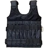 Peso Chaleco 20kg Placa de acero ajustable Chaleco vacío con almohadillas de hombros en los hombros Ejercicio Capacitación Chaleco (Color: Negro Tamaño: 60x42cm) jiangzhongpeng