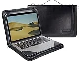 Broonel Negro Cuero Portátil Bolsa - Compatible Con Lenovo Yoga Chromebook C630 15.6 Pulgadas UHD Portátil