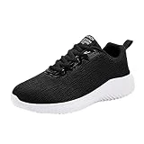 Zapatos Hombre Vegano Moda Hombres Malla Casual Zapatos Deportivos con Cordones Color Sólido Running Zapatillas Transpirables con Suelo Suave Hombres Zapatos de Negocios Alto, Blanco, 40 EU Weit