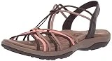 Skechers REGGAE SLIM SPLICED, Sandalias de Talón Abierto para Mujer, Chocolate, Taupe & Coral Gore, 39 EU