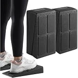 Navaris Set Bloques de Yoga - 2x Accesorios para Ejercicios de Gym en Casa con Ángulo Ajustable - Bloque Taco de Gimnasio para Estiramiento Flexibilidad y Ejercicio de Piernas