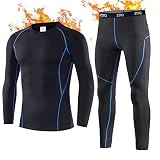 ZDQ Invierno Conjuntos Térmica Hombre Ciclismo Ropa Interior Térmicos Invierno Ropa Deportiva Térmicos Forros Camiseta para Running Ciclismo Negro XL