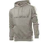Generisch Bicicleta Evolution Bicicleta de Carreras Hombres Sudadera con Capucha Sudadera - shirt84 - Gris, XL