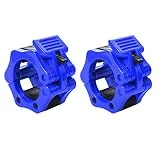 REEHUT Bloqueadores para Barras de Pesas Levantamiento de Pesa Barbell Barra de liberación rápida Barra olímpica Peso Cuello - para Crossfit, con Bloqueo, de liberación rápida (Azul, 1 par) 50mm