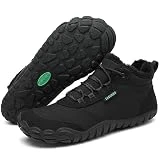 SAGUARO Barefoot Botas Hombre Invierno Botines Invierno Mujer Cálido Zapatos de Trail Running Resistente al Agua Botas Nieve Outdoor Zapatos Montaña Negro, Gr.43 EU