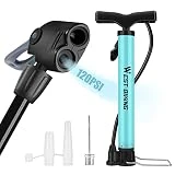 West Biking Bomba de aire para bicicleta, mini bomba de piso portátil de 120 PSI, inflador de bola de aire para bicicletas de carretera de montaña, bicicletas para niños
