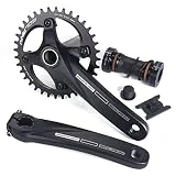 Fututech Kit 36T Disco con Manivelas de Aleación de Aluminio para Bicicletas de Montaña MTB Eje de Acero Cromoly Accesorios Piezas de Repuesto