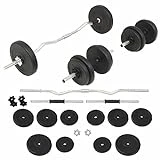 Juego de pesas 30 kg barra y mancuernas, TANZEM Pesas Y Mancuernas, Kit Mancuernas, Juego De Pesas, Dumbbells