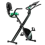 Cecotec Bicicleta Estática Plegable con Volante de Inercia de 2,5 Kg X-Bike Pro. Sistema Silence Fit, Respaldo, Manillar y Sillín Regulable, Pulsómetro, Pantalla LCD, Ruedas, Peso máximo 100 Kg
