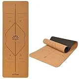 DH FitLife Esterilla de yoga de corcho y TPE, esterilla de yoga de 183 x 61 x 0,6 cm, antideslizante y respetuosa con el medio ambiente, esterilla de deporte de naturaleza autolimpiable