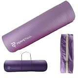 PERPETUAL Kit Esterilla de Yoga y Pilates de 10mm + Bolsa de Transporte - Mat Antideslizante - Con Correa - Colchoneta Gruesa y Plegable - Hombre/Mujer - Gimnasia, Fitness y Ejercicios (Violeta)