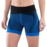 HOKO - Malla Corta de Compresión Uniforme Naomi para Mujer | Mallas para Running, Gimnasio o Deporte | Elástica sin Goma | Comodidad y Elegancia en Cada Paso | 2 Bolsillos | Color Azul, Talla L