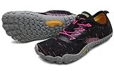 SAGUARO Mujer Barefoot Zapatillas de Trail Running Minimalistas Zapatillas de Deporte Fitness Gimnasio Caminar Zapatos Descalzos para Correr en Montaña Asfalto Escarpines de Agua, Rosa Magenta, 37 EU