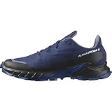 Salomon Alphacross 5 Gore-Tex Zapatillas Impermeables de Trail Running para Hombre, Agarre potente, Protección frente al agua y el clima, Comodidad duradera, Blue Print, 43 1/3