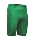 VibroShield Pantalones de compresión Hombres Cortos, Shorts, con 18 estructuras de Tela, Tela Funcional de 2 Capas, Cintura con cordón (Verde, M)