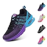 Zapatillas de Running Mujer Deportivas Zapatos Zapatillas de Running Ligero Transpirables Gimnasio Sneakers Deportivas Casual Negro EU 38