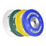 MSPORTS Juego de 2 Discos para Mancuernas, Agujero diámetro 51 mm, Calidad de Gimnasio, Hierro Fundido, Revestimiento de Goma, 5-20 kg, Pesas