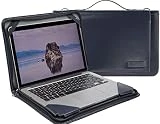 Broonel Azul Cuero Portátil Bolsa - Compatible Con Lenovo Yoga Chromebook C630 15.6 Pulgadas UHD Portátil