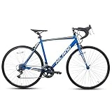 Hiland Bicicleta de Carretera 700C con Cambio Shimano 12 Velocidades, Azul, Talla S, Bicicleta de Carreras 28 Pulgadas para Hombre y Mujer con Marco de Acero y Freno de Caliper, Bicicleta de Ciudad