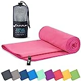 Fit-Flip Toalla Microfibra – en 11 Colores, 8 tamaños – Ultraligera y compacta – Toalla Secado rapido – Toalla Playa Microfibra y Toalla Deporte Gimnasio (30x50cm Rosa - sin Bolsa)
