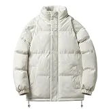 ZOIKOM Men Jacket Slim Fit High Neck Men Thicken Cold Jacket Simplicity Comfortable Men Casual Long Sleeve Jacket Classic All-Match Men Warm Winter Jacket B-Beige1 XXL