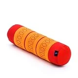 LEEWADEE Yoga Bolster pequeño – Cojín Alargado para Pilates y meditación, reposacabezas Hecho a Mano de kapok, 50 x 15 x 15 cm, Naranjo Rojo
