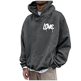 Sudadera con capucha para hombre, manga larga, informal, para invierno, unisex, para calle, moda, acogedora, con estampado de letras, para hombre, 3-gris, S