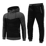 Chándal para hombre, para adolescentes, patchwork, chaqueta de entrenamiento para hombre, traje de ocio, pantalones de chándal y sudadera con capucha, traje deportivo informal con cremallera, ropa
