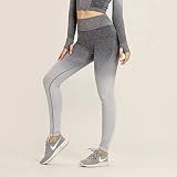 FLY FLU Pantalones De Yoga Mujer, 2019 New Shark Fitness Lifting De Glúteos Malla Deportiva Transpirable De Secado Rápido Pantalones De Yoga De Color Macarrón De Degradado Al Aire Libre,Grey-XL