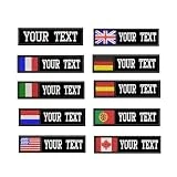 QIMAMADE Parches de nombre militares personalizados, etiqueta de número bordada, insignias tácticas para mochilas, chaquetas, chaleco de perro, 2 unidades
