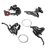 Juego De Palanca De Cambios De Freno, con cables internos, desviador delantero y trasero para bicicleta, palanca de cambio de freno para bicicleta de montaña MTB de 3 x 7 velocidades Negro