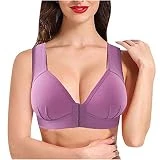 POLPqeD Sujetadores sin Relleno con Aros Espalda Nadadora Cierre Delantero Sujetador Deportivo Mujer Alto Impacto Extraíbles Sport Bra Top para Yoga Gimnasio Correr