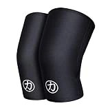 Strength Shop Rodillera de neopreno de 7 mm para hombre y mujer, 1 par (M), color: negro, extremadamente resistente y resistente, IPF de competición, ideal para levantamiento de potencia, deportes de